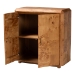bali & pari Valora Modern and Contemporary Natural Mappa Real Burl Wood 2-Door Console Cabinet - SVN-1308B-Natural Burl-Nebu-2DR-Cabinet
