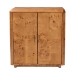 bali & pari Valora Modern and Contemporary Natural Mappa Real Burl Wood 2-Door Console Cabinet - SVN-1308B-Natural Burl-Nebu-2DR-Cabinet