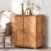 bali & pari Valora Modern and Contemporary Natural Mappa Real Burl Wood 2-Door Console Cabinet - SVN-1308B-Natural Burl-Nebu-2DR-Cabinet