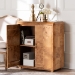 bali & pari Valora Modern and Contemporary Natural Mappa Real Burl Wood 2-Door Console Cabinet - SVN-1308B-Natural Burl-Nebu-2DR-Cabinet