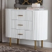 bali & pari Beyla Mid-Century White Fluted Wood and Gold Metal 3-Drawer Dresser - SVN-1240-White/Gold-Dubai-3DW-Dresser
