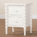 Baxton Studio Malinda Classic White Wood 2-Drawer End Table with Spindle Legs - JY24A172-Off White/Wooden-End Table