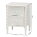 Baxton Studio Malinda Classic White Wood 2-Drawer End Table with Spindle Legs - JY24A172-Off White/Wooden-End Table
