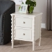 Baxton Studio Malinda Classic White Wood 2-Drawer End Table with Spindle Legs - JY24A172-Off White/Wooden-End Table
