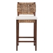 bali & pari Alise Handwoven Seagrass Bar Stool with Mahogany Wood Frame - Bar -Height Chair with Woven Back and Seat for Kitchen Island or Home Bar, Earthy Brown - Alise-Mahogany-Brown-Cushion-BS