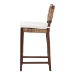 bali & pari Alise Handwoven Seagrass Bar Stool with Mahogany Wood Frame - Bar -Height Chair with Woven Back and Seat for Kitchen Island or Home Bar, Earthy Brown - Alise-Mahogany-Brown-Cushion-BS