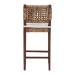 bali & pari Alise Handwoven Seagrass Bar Stool with Mahogany Wood Frame - Bar -Height Chair with Woven Back and Seat for Kitchen Island or Home Bar, Earthy Brown - Alise-Mahogany-Brown-Cushion-BS