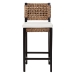 bali & pari Alise Handwoven Seagrass Bar Stool with Mahogany Wood Frame - Bar-Height Chair with Woven Back and Seat for Kitchen Island or Home Bar, Dark Brown - Alise-Mahogany-Cushion-BS