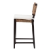 bali & pari Alise Handwoven Seagrass Bar Stool with Mahogany Wood Frame - Bar-Height Chair with Woven Back and Seat for Kitchen Island or Home Bar, Dark Brown - Alise-Mahogany-Cushion-BS