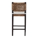 bali & pari Alise Handwoven Seagrass Bar Stool with Mahogany Wood Frame - Bar-Height Chair with Woven Back and Seat for Kitchen Island or Home Bar, Dark Brown - Alise-Mahogany-Cushion-BS