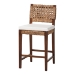 bali & pari Alise Handwoven Seagrass Counter Stool with Mahogany Wood Frame - Counter-Height Chair with Woven Back and Seat for Kitchen Island or Home Bar, Earthy Brown - Alise-Mahogany-Brown-Cushion-CS