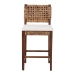 bali & pari Alise Handwoven Seagrass Counter Stool with Mahogany Wood Frame - Counter-Height Chair with Woven Back and Seat for Kitchen Island or Home Bar, Earthy Brown - Alise-Mahogany-Brown-Cushion-CS