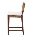 bali & pari Alise Handwoven Seagrass Counter Stool with Mahogany Wood Frame - Counter-Height Chair with Woven Back and Seat for Kitchen Island or Home Bar, Earthy Brown - Alise-Mahogany-Brown-Cushion-CS