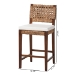 bali & pari Alise Handwoven Seagrass Counter Stool with Mahogany Wood Frame - Counter-Height Chair with Woven Back and Seat for Kitchen Island or Home Bar, Earthy Brown - Alise-Mahogany-Brown-Cushion-CS