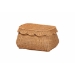 bali & pari Ayleen Natural Rattan Basket with Scalloped Lid - Handwoven Wicker Storage Box, Boho Coastal Home Decor, Small