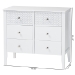 Baxton Studio Lara Dresser - 6-Drawer Bedroom Storage Chest with Laser-Cut Geometric Overlay for Clothing and Organization, White - Lara-White Solid-Dresser