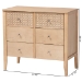 Baxton Studio Lara Dresser - 6-Drawer Bedroom Storage Chest with Laser-Cut Geometric Overlay for Clothing and Organization, Oak Brown - Lara-Natural Wood-Dresser