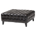 Baxton Studio Pemberly Dark Brown Bonded Leather Square Ottoman - TA1235-Dark Brown