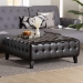 Baxton Studio Pemberly Dark Brown Bonded Leather Square Ottoman - TA1235-Dark Brown