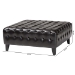Baxton Studio Pemberly Dark Brown Bonded Leather Square Ottoman - TA1235-Dark Brown
