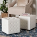 Baxton Studio Siskal White Modern Cube Ottoman (Set of 2) - BH-5589-WHITE-OTTO