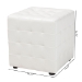 Baxton Studio Siskal White Modern Cube Ottoman (Set of 2) - BH-5589-WHITE-OTTO