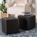 Baxton Studio Siskal Dark Brown Modern Cube Ottoman (Set of 2) - BH-5589-DARK BROWN-OTTO