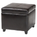 Baxton Studio Dark Brown Full Leather Storage Cube Ottoman - 0380-001-dark brown