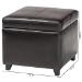 Baxton Studio Dark Brown Full Leather Storage Cube Ottoman - 0380-001-dark brown