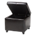 Baxton Studio Dark Brown Full Leather Storage Cube Ottoman - 0380-001-dark brown