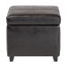 Baxton Studio Dark Brown Full Leather Storage Cube Ottoman - 0380-001-dark brown