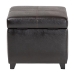 Baxton Studio Dark Brown Full Leather Storage Cube Ottoman - 0380-001-dark brown