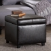Baxton Studio Dark Brown Full Leather Storage Cube Ottoman - 0380-001-dark brown