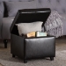 Baxton Studio Dark Brown Full Leather Storage Cube Ottoman - 0380-001-dark brown