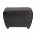 Baxton Studio Dark Brown Full Leather Ottoman with Rounded Sides - Y-051-001-dark brown
