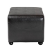 Baxton Studio Dark Brown Full Leather Ottoman with Rounded Sides - Y-051-001-dark brown