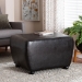 Baxton Studio Dark Brown Full Leather Ottoman with Rounded Sides - Y-051-001-dark brown