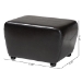 Baxton Studio Dark Brown Full Leather Ottoman with Rounded Sides - Y-051-001-dark brown