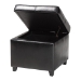 Baxton Studio Black Full Leather Storage Cube Ottoman - 0380-023-black
