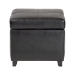Baxton Studio Black Full Leather Storage Cube Ottoman - 0380-023-black