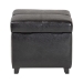 Baxton Studio Black Full Leather Storage Cube Ottoman - 0380-023-black