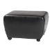 Baxton Studio Black Full Leather Ottoman with Rounded Sides - Y-051-023-black
