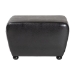 Baxton Studio Black Full Leather Ottoman with Rounded Sides - Y-051-023-black