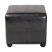 Baxton Studio Black Full Leather Ottoman with Rounded Sides - Y-051-023-black