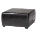 Baxton Studio Black Full Leather Square Ottoman Footstool - Y-052-023-black