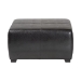 Baxton Studio Black Full Leather Square Ottoman Footstool - Y-052-023-black