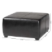 Baxton Studio Black Full Leather Square Ottoman Footstool - Y-052-023-black