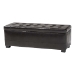 Baxton Studio Dark Brown Full Leather Storage Bench Ottoman with Dimples - Y-105-001-dark brown