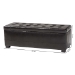 Baxton Studio Dark Brown Full Leather Storage Bench Ottoman with Dimples - Y-105-001-dark brown
