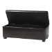 Baxton Studio Dark Brown Full Leather Storage Bench Ottoman with Dimples - Y-105-001-dark brown